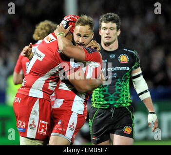 Gloucester, Royaume-Uni. 18 avr, 2015. European Rugby Challenge Cup demi-finale entre Gloucester Rugby vs Exeter Chiefs au stade Kingsholm Credit : Action Plus Sport/Alamy Live News Banque D'Images