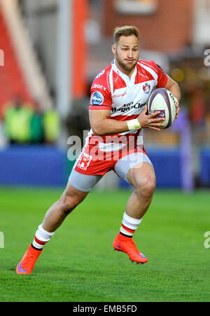 Gloucester, Royaume-Uni. 18 avr, 2015. Bill Meakes de Gloucester Rugby en action au cours de l'Rugby Challenge Cup demi-finale entre Gloucester Rugby vs Exeter Chiefs au stade Kingsholm Credit : Action Plus Sport/Alamy Live News Banque D'Images