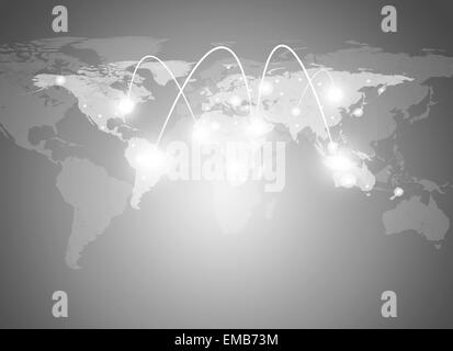 Carte du monde et de la communication contexte Banque D'Images