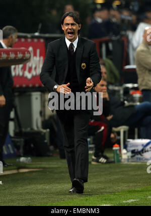 Milan, Italie. Apr 19, 2015. Giuseppe Meazza, Milan, Italie. Serie A ligue de football. L'Inter Milan et l'AC Milan. Crédit : Inzaghi Plus Sport Action Images/Alamy Live News Banque D'Images