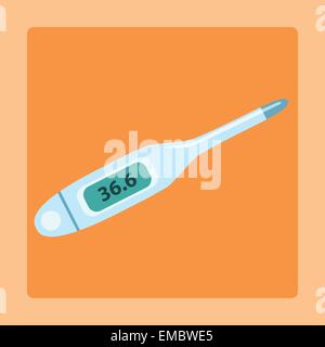 Thermomètre pour mesurer la température de 36,6 degrés Celsius, appareil de mesure médical Illustration de Vecteur