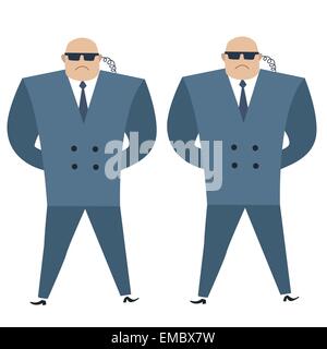 Les professionnels de la sécurité formidable secret service des gardes du corps. Les mêmes hommes forts en blazers guard cordon Illustration de Vecteur