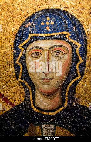 Vierge Marie détail. Mosaïque byzantine dans l'intérieur de Sainte-sophie, Istanbul Banque D'Images