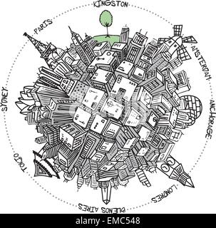 Dans le monde entier Illustration de Vecteur