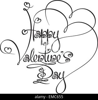 Texte Caligraphic - Happy Valentines Day Illustration de Vecteur