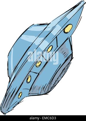 UFO volant Illustration de Vecteur