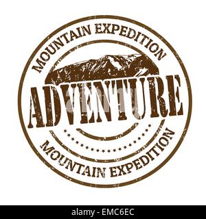 Expédition en montagne, l'aventure stamp Illustration de Vecteur