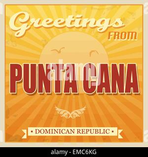 Punta Cana, République dominicaine affiche touristique Illustration de Vecteur