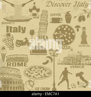 Vintage poster voyage Italie Illustration de Vecteur