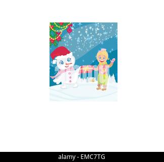 Bonhomme de donner des cadeaux Illustration de Vecteur