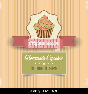 Vintage poster cupcakes fait maison Illustration de Vecteur