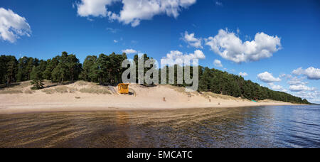 L'Estonie, Kauksi, lac Peipus, vue de la plage Banque D'Images