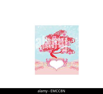 Abstract heart tree - belle carte de Saint-Valentin Illustration de Vecteur