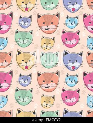 Chat mignon motif transparente pour les enfants Illustration de Vecteur