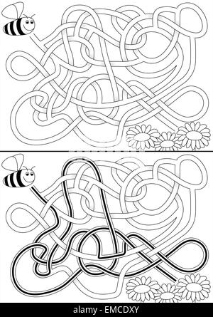 Labyrinthe des abeilles Illustration de Vecteur