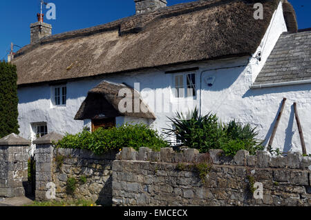 Tor Hesg chaume, long house llantwit major Vale of Glamorgan, Pays de Galles, Royaume-Uni. Banque D'Images