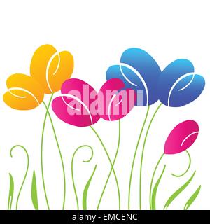 Résumé fond avec lumineux multicolores fleurs tulipes Illustration de Vecteur