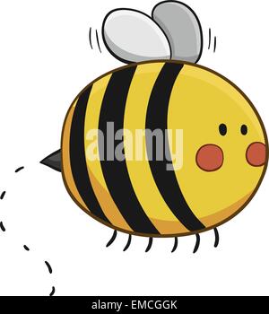 Cute abeille volante Illustration de Vecteur