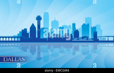 Dallas city skyline silhouette background Illustration de Vecteur