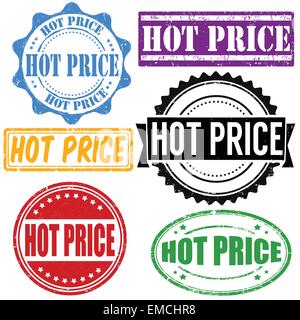 Prix chaud stamp set Illustration de Vecteur