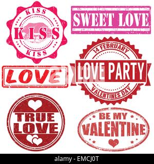 Ensemble de timbres pour la Saint-Valentin Illustration de Vecteur
