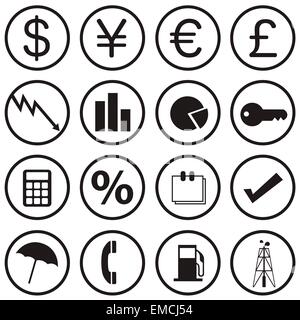 Icônes de finances Illustration de Vecteur