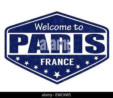 Bienvenue à Paris stamp Illustration de Vecteur