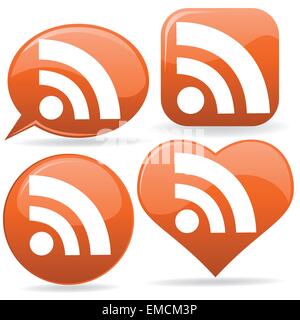 Icônes RSS Illustration de Vecteur