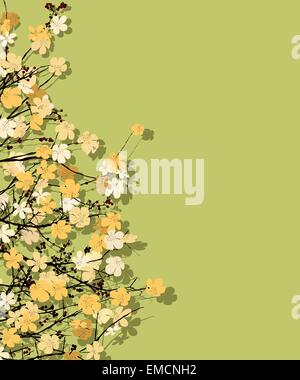 Temps de printemps carte postale thème Illustration de Vecteur