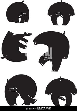 Art vectoriel silhouettes d'ours Illustration de Vecteur