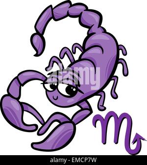 Signe astrologique scorpion cartoon Illustration de Vecteur