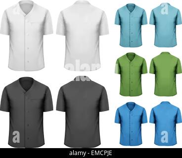 Ensemble de couleur blanc et noir et vêtements de travail. Vector Illustration de Vecteur