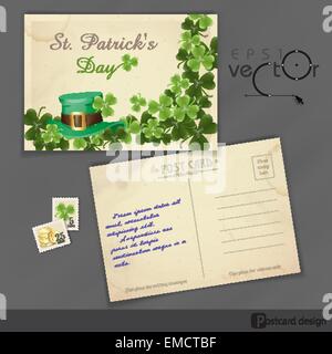 Le jour de la Saint Patrick avec fond Leprechaun Hat Illustration de Vecteur