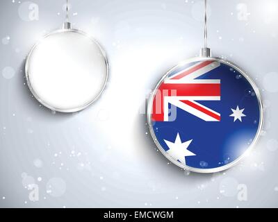 Joyeux Noël Silver Ball avec drapeau Australie Illustration de Vecteur