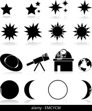 Icônes de l’astronomie Illustration de Vecteur