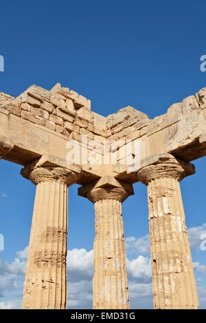 Temple de Sélinonte, en Sicile détail Banque D'Images