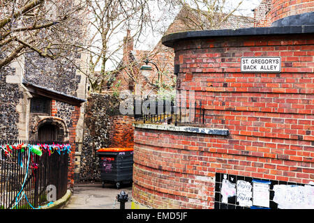 St Gregorys ruelle funny place name sign rude étrange insolite amusant étrange Norwich Norfolk UK Angleterre signe photos photo Banque D'Images