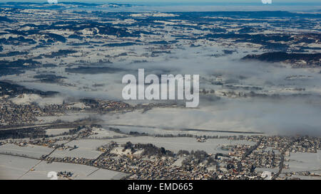 Allemagne, Bavière, formulaire à Füssen Tegelberg, Schwangau, le lac Forggensee Waltenhofen und en hiver Banque D'Images