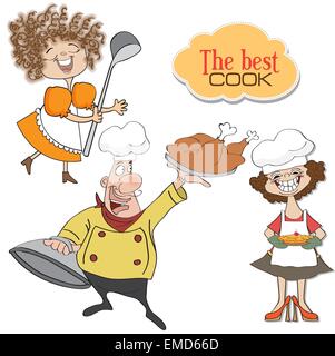 Collection chefs éléments isolé sur fond blanc Illustration de Vecteur