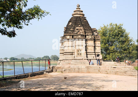 Khajuraho, Inde - 30 janvier 2015 : en face de Khajuraho temple sur l'Inde Banque D'Images