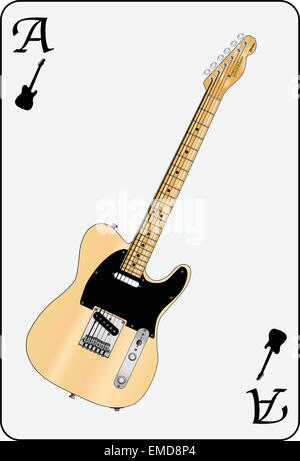 Carte à jouer de la guitare électrique Illustration de Vecteur