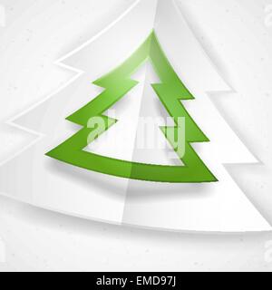 Arbre de Noël en papier simple. Illustration de Vecteur