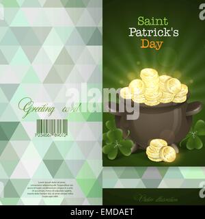 Le jour de la Saint Patrick. Pot d'or. Illustration de Vecteur