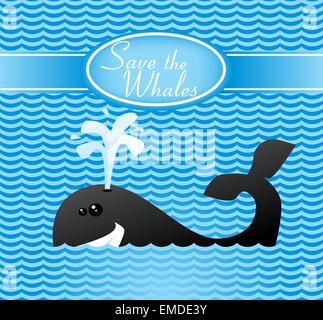 sauver les baleines Illustration de Vecteur