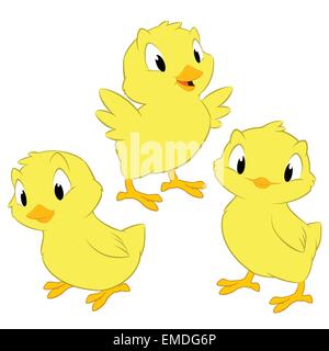 Caricature de poulets Illustration de Vecteur
