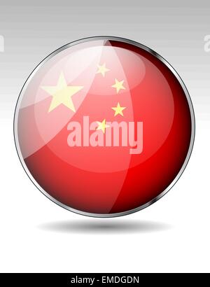Bouton du pavillon de la Chine Illustration de Vecteur