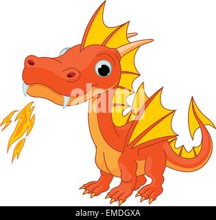 Cartoon fire dragon Illustration de Vecteur