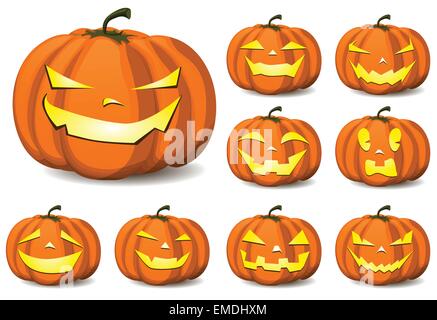 Citrouilles d'Halloween Illustration de Vecteur