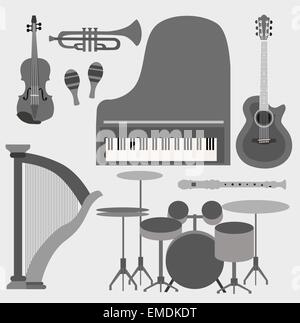 Set instruments de musique Illustration de Vecteur