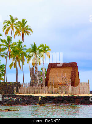 Hawaii, Big Island, Puuhonua o Honaunau, Parc historique national, Banque D'Images